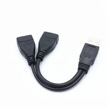 1 Штекер К 2 розеткам USB 2.0 Удлинитель Y-Образный кабель для передачи данных Адаптер питания Конвертер Разветвитель USB 2.0 Кабель-адаптер