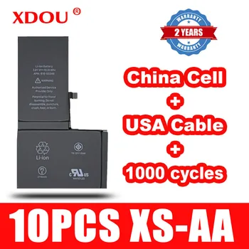 10шт XDOU Аккумулятор Для iPhone XS 2658mAh Ремонт Заменен 100% Кобальтовым Китайским сотовым Кабелем США 1000 Циклов Для Apple iPhoneXS AA