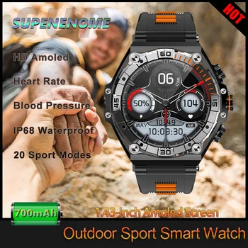 2023 Новые AMOLED Мужские Смарт-часы с Большим экраном 1,43 дюйма, Спортивные часы Для Мужчин, Большая Батарея 700 мАч, Bluetooth-вызов, Умные Часы, Мужские Часы