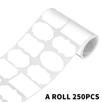 250 шт./рулон Упаковочная этикетка Наклейки для пересылки Геометрическая упаковка Бумажные банки Пакет для бутылок Клейкая лента для выпечки Наклейка Белого цвета