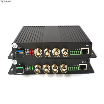 4-канальный медиаконвертер HD SDI по оптоволокну, видео Аудио Ethernet по оптоволокну, с оптическим модулем 2SFP, ЖК-дисплей для камеры HD SDI