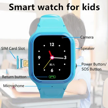 4G Sim-карта Детские смарт-часы SOS телефонные часы Smartwatch для детей Водонепроницаемый IP67 Детский подарок Smartwatch для IOS Android