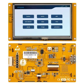5-дюймовый графический ЖК-модуль последовательного отображения HMI с программой + сенсорный экран для панели управления оборудованием