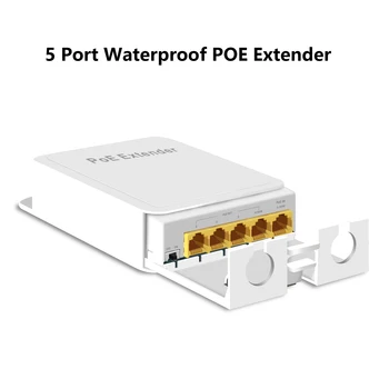 5 Портов Водонепроницаемый POE Удлинитель POE Ретранслятор 1000 Мбит/с Передача по Наружной Сети IP55 VLAN 44-57 В для POE Камеры Wierless AP