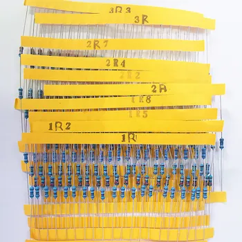 600 шт./лот 30 значений * 20 штук 1% 1/4 Вт комплект резисторов diy Металлический пленочный комплект резисторов используйте цветное кольцевое сопротивление (10 Ом ~ 1 М Ом)