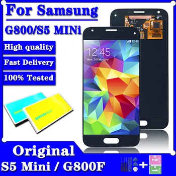 AAA + Высокое качество для Samsung Galaxy S5 Mini ЖК-дисплей с сенсорным экраном и цифровым преобразователем в сборе для Samsung G800 G800F G800H LCD
