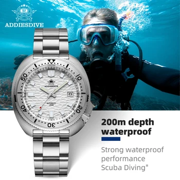 ADDIESDIVE Diver Автоматические часы для мужчин, механические наручные часы с календарем, суперсветящиеся сапфировые роскошные часы NH35 с автоподзаводом