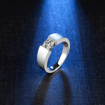 BOEYCJR, Серебро 925 пробы, 1 карат, муассанит D-цвета, VVS1, Обручальное кольцо с бриллиантом Для Мужчин, Обручальное кольцо для Помолвки