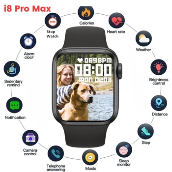 i8 Pro Max Answer Call Смарт-Часы Спортивный Фитнес-Трекер с Пользовательским Набором Smartwatch Для Мужчин И Женщин Подарок Для Apple Phone PK IWO 27 X8 T500