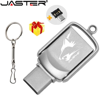 JASTER Mini Metal 64GB Type C Ultra Dual USB флэш-накопитель Memory Stick, Адаптеры для флешек, подарки для бизнеса, флеш-накопители