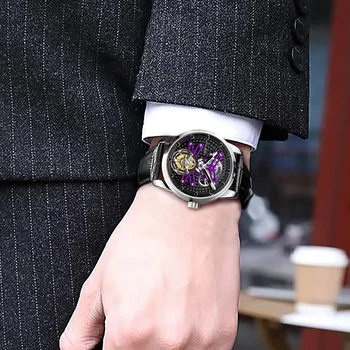 JINLERY Механические часы с Турбийоном для мужчин Relogio Masculino Роскошные наручные часы с сапфировым стеклом, водонепроницаемые мужские часы с ручным заводом