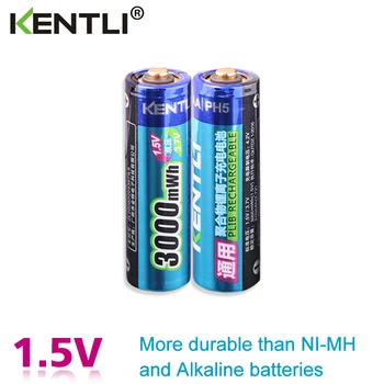 KENTLI 2 шт./лот Стабильное напряжение 3000 МВтч Батарейки типа АА 1,5 В литий-полимерная батарея для камеры и т. Д.