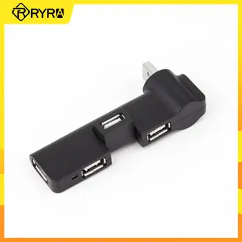 RYRA USB-концентратор Мини-размера USB 2.0 Адаптер с возможностью поворота на 4 порта, мульти USB-разветвитель, концентратор, удлинитель кабеля для передачи данных, разъем для ПК, компьютера