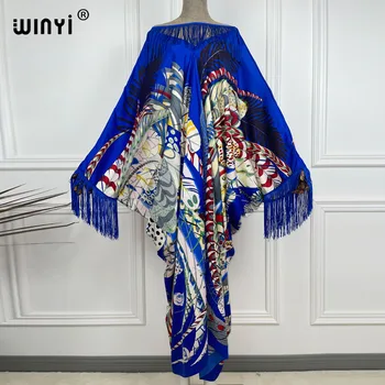 WINYI с кисточками, Весеннее летнее винтажное платье Макси в Кувейте, женское модное платье с рукавом 