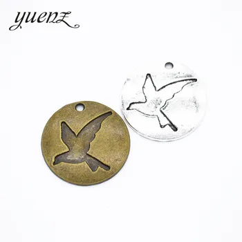 YuenZ 6 шт., подвески античного серебряного цвета, животное, птица, Ювелирные изделия из цинкового сплава, подвески 