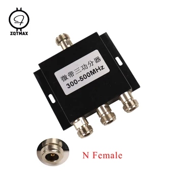 ZQTMAX 1-3-полосный разветвитель мощности 300-500 МГц с гнездом для усилителя низкой частоты, портативной рации