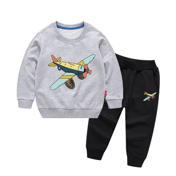ZWF2083, комплекты детской хлопковой одежды из двух предметов, комплекты одежды для мальчиков и девочек, спортивный костюм, топы + брюки