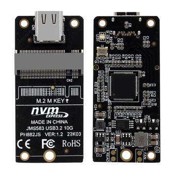 Адаптер NVME к USB 3.1 Type-C, корпус жесткого диска NVME, промежуточная плата JMS583, главный чип USB3.2, Поддержка 10 Гбит/с 2230 2242 2260 2280