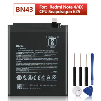 Аккумулятор BN43 для Xiaomi Redmi Note 4X 3G + Standard Edition Redrice Hongmi Аккумуляторы для телефонов 4000 мАч