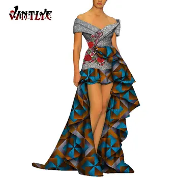 Африканская Одежда для Женщин, Сексуальные Платья-дашики с Принтом Анкары, Клубные Платья для Вечеринок, Модный Халат, Африканская Нигерийская Одежда, WY8851