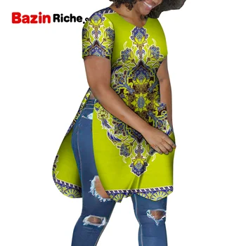 Африканские футболки для женщин с V-образным вырезом, короткий рукав, летний топ в стиле хип-хопа, одежда больших размеров, Популярная одежда WY9668