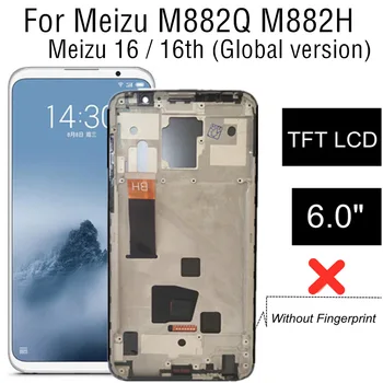 Без Отпечатков пальцев Для Meizu 16 LCD M882H TFT ЖК-дисплей с Сенсорным экраном, Дигитайзер Для Meizu 16th M882Q LCD