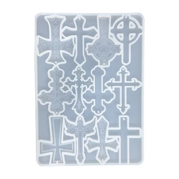 Блестящий глянцевый брелок с крестом, форма для изготовления ювелирных изделий ручной работы, подвеска из смолы, Литье