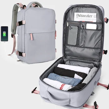 Большой Дорожный Рюкзак Для Женщин, 15,6-дюймовый Рюкзак Для Переноски Ноутбука, Сумка для Книг Колледжа, USB-Зарядка, Рюкзак для Багажа Mochila XA808H