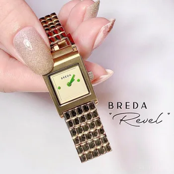 Браслет Revel Ретро Квадратные женские часы В стиле Ins Стальной ремешок Маленькие квадратные часы Модный тренд Новый стиль