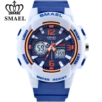 Бренд SMAEL, Модные женские спортивные часы, светодиодные цифровые кварцевые военные часы, Мужские часы для мальчиков и девочек, студенческие многофункциональные наручные часы