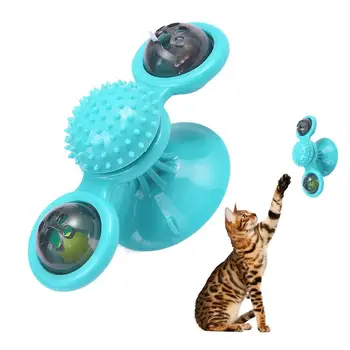 Ветряная мельница Игрушки для кошек Вращающиеся Массажные игрушки Для котенка Устойчивые К укусам Кошки Зубная щетка Массажер Игрушка Для маленьких Средних Больших Кошек