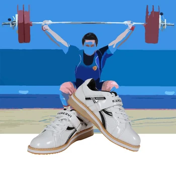 Высококачественная Профессиональная обувь для тяжелой атлетики Унисекс, Кожаная противоскользящая обувь для поднятия тяжестей