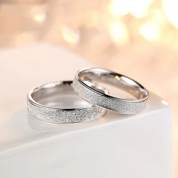 Высококачественные стильные простые парные кольца из матовой нержавеющей стали 4 мм 6 мм обручальные обручальные кольца ювелирные изделия оптом