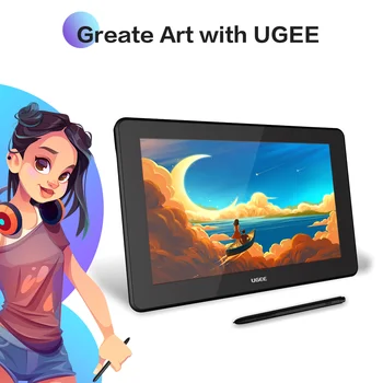 Графический планшет для рисования UGEE U1200 для детей, дисплей 12 