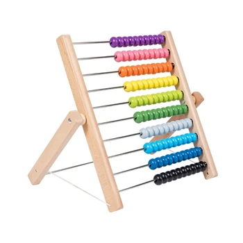 Деревянные счеты, игрушка для подсчета, Математическая игрушка, Бусины, игра для 100 разноцветных бусин