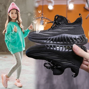 Детская обувь, дышащая спортивная обувь на открытом воздухе, легкая повседневная обувь на мягкой подошве, Детские нескользящие кроссовки для мальчиков и девочек