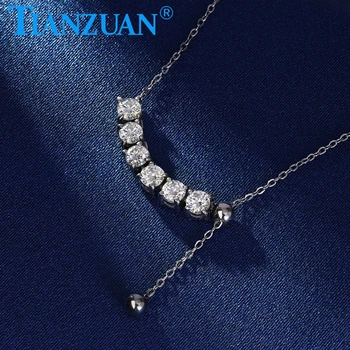 Дизайнерское ожерелье с подвеской из муассанита в один ряд, модное ожерелье из нержавеющей стали для женщин, подарки для вечеринок