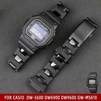 Для Casio G-SHOCK DW-5600 DW6900 DW9600 GW-M5610 Ремешок для Часов со Стальной Пряжкой 16 мм Мужской Браслет Аксессуары