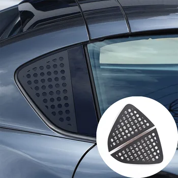 Для Mazda MX-5 2016-2023 Заднее треугольное стекло с сотовой панелью из алюминиевого сплава, комплект из 2 предметов (версия с жестким верхом)
