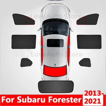 Для Subaru Forester SK 2013-2021 Автомобильный Магнитный Солнцезащитный Козырек На Боковое окно Сетчатые Шторы Солнцезащитный Козырек УФ Термозащитная Крышка
