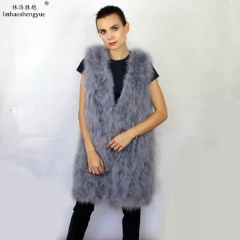 Жилет из страусиной шерсти Linhaoshengyue 2016-хит продаж