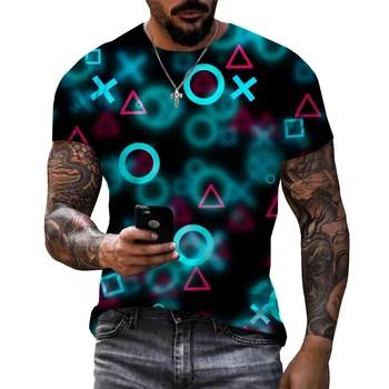 Забавная мужская футболка с 3D-принтом с графическим символом 2022, модные повседневные футболки Оверсайз для мальчиков