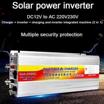 Инвертор 12 В 220 В Гибридный инвертор солнечной энергии зарядное устройство Трансформатор напряжения USB 500 Вт 1000 Вт 2000 Вт Конвертер адаптер главная