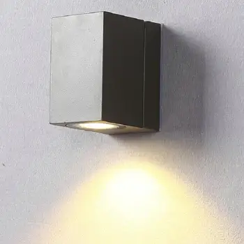 Квадратные светодиодные настенные светильники 7W GU10 Brief Cube Регулируемый Настенный светильник с регулируемой яркостью 110V 220V для внутреннего и наружного освещения