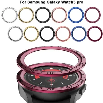 Кольцевой чехол для Samsung Galaxy Watch5 Pro SmartWatch, Кольцевой ободок для укладки, рамка, металлические кольца, защита от царапин Со шкалой