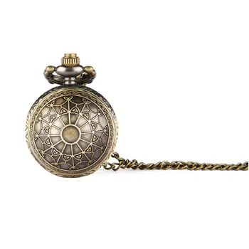 Креативная форма шара Изысканный дизайн в виде паутины с гравировкой Модные ретро бронзовые часы Детский подарок брелок часы