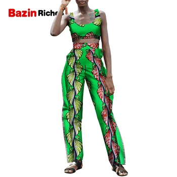 Летние костюмы в африканском стиле, женский укороченный топ и креативные прямые брюки, комплекты из двух предметов с принтом, вечерние женские наряды WY9964