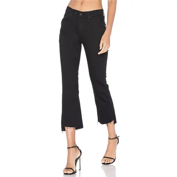 Летние новые хлопковые джинсы-стрейч с высокой талией 2022, женские модные уличные облегающие и простые универсальные черные джинсы