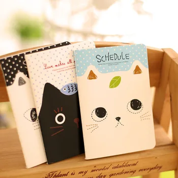 Милый кот, мини-блокнот, Сшивающая переплет, записная книжка, Портативный планировщик, памятка, канцелярские принадлежности, школьные принадлежности