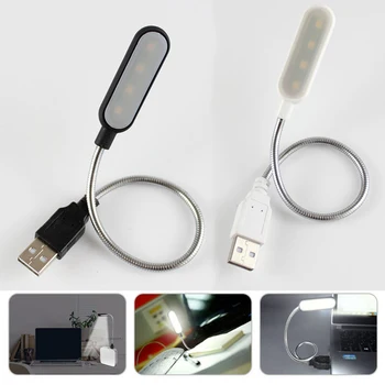 Мини-4 светодиодных книжных светильника, Портативная USB-ночная лампа для чтения, настольная лампа белого/теплого цвета для ноутбука, блок питания для ноутбука, ПК, Компьютер